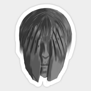 Man covering his face Sticker